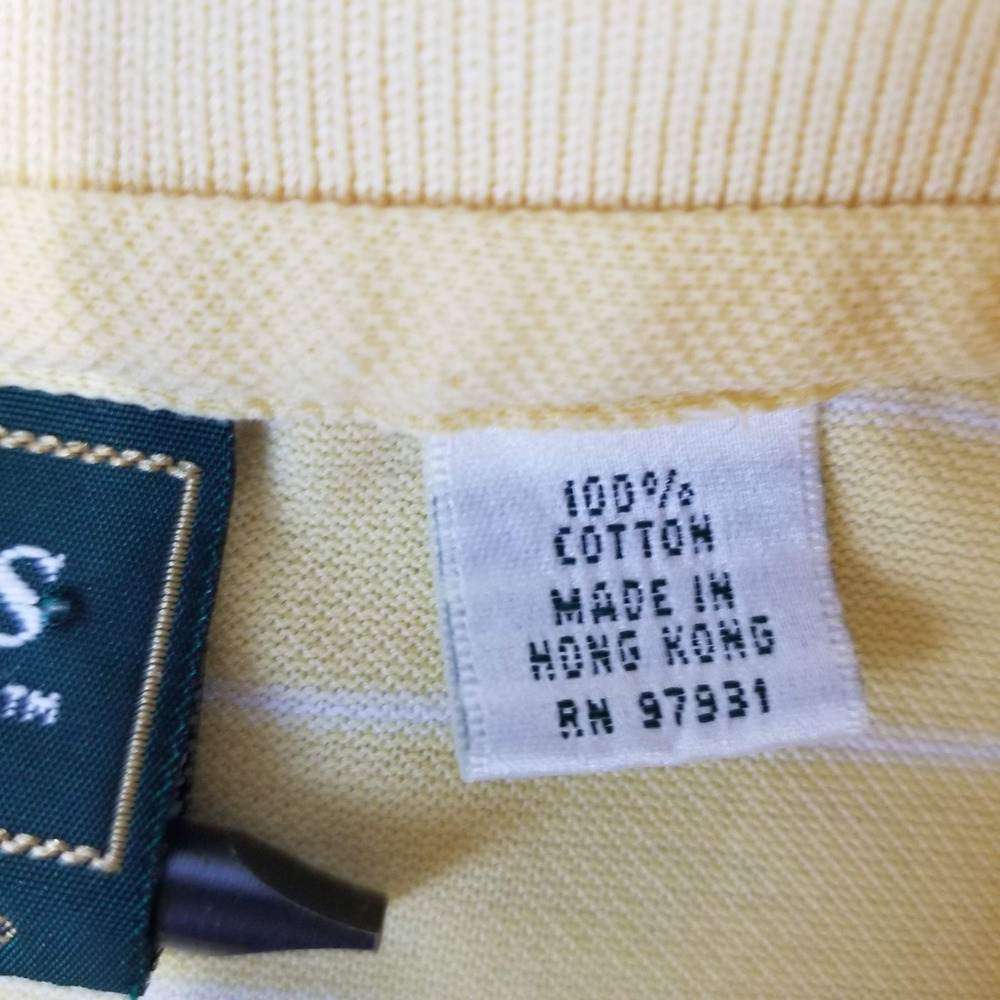 Masters Collection Polo Shirt Mens Medium Augusta National Yellow White Striped - Picture 4 of 10